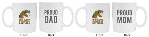 Florida A&M Rattlers Proud Mom And Dad White Ceramic Coffee Mug 2 pack (White)