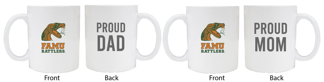 Florida A&M Rattlers Proud Mom And Dad White Ceramic Coffee Mug 2 pack (White)