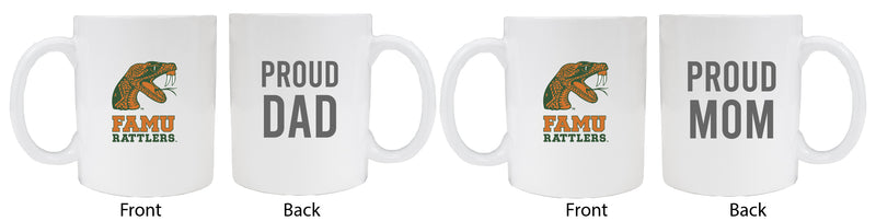 Florida A&M Rattlers Proud Mom And Dad White Ceramic Coffee Mug 2 pack (White)