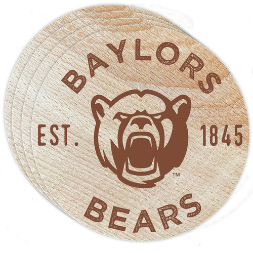 Baylor Bears Officially Licensed Wood Coasters (4-Pack) - Laser Engraved, Never Fade Design