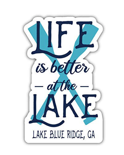 Lake Blue Ridge Georgia Souvenir 4 Inch Vinyl Decal Sticker Paddle Design