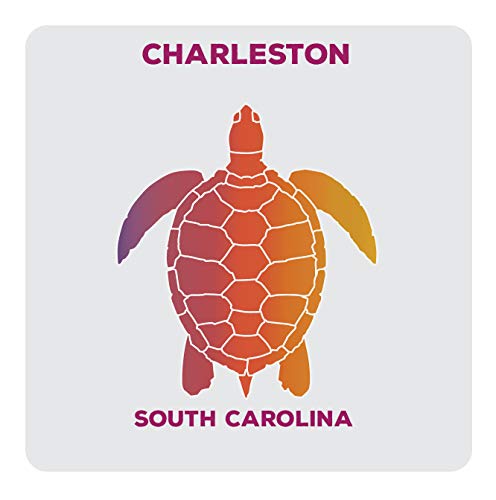 Charleston South Carolina Souvenir Acrylic Coaster 4-Pack Turtle Design