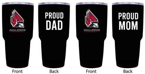 Ball State University Proud Parent 24 oz Insulated Tumblers Set - Black, Mom & Dad Edition