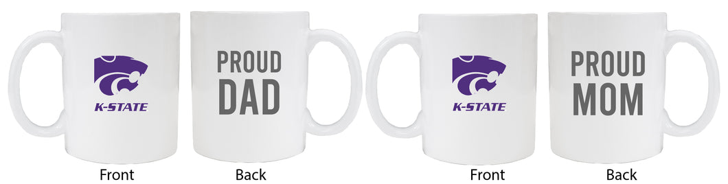 Kansas State Wildcats Proud Mom And Dad White Ceramic Coffee Mug 2 pack (White)