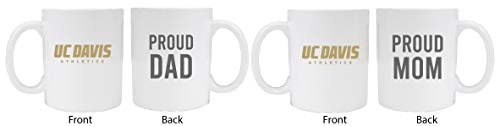 UC Davis Aggies Proud Mom And Dad White Ceramic Coffee Mug 2 pack (White)