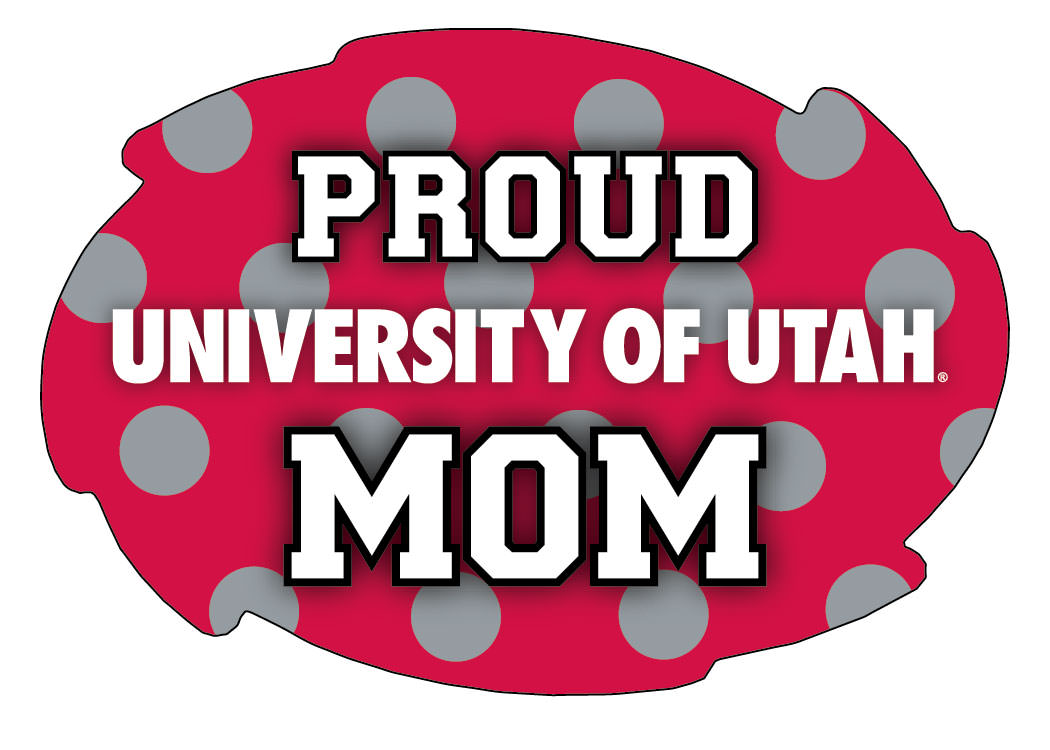 Utah Utes 5x6-Inch Swirl Shape Proud Mom NCAA - Durable School Spirit Vinyl Decal Perfect Gift for Mom