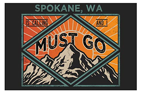 Spokane Washington 9X6-Inch Souvenir Wood Sign With Frame Must Go Design