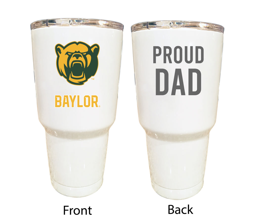 Baylor Bears Proud Dad 24 oz Insulated Stainless Steel Tumbler White