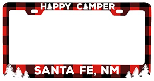 Santa fe New Mexico Car Metal License Plate Frame Plaid Design