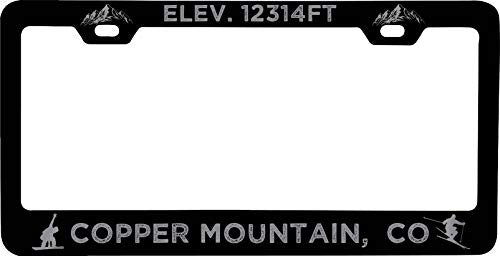 R and R Imports Copper Mountain Colorado Etched Metal License Plate Frame Black