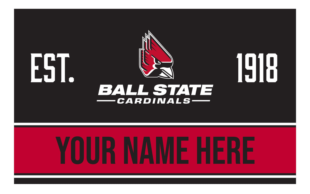 Personalized Customizable Ball State University Wood Sign with Frame Custom Name