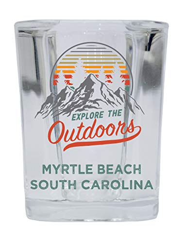 Myrtle Beach South Carolina Explore the Outdoors Souvenir 2 Ounce Square Base Liquor Shot Glass