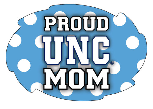 UNC Tar Heels 5x6-Inch Swirl Shape Proud Mom NCAA - Durable School Spirit Vinyl Decal Perfect Gift for Mom