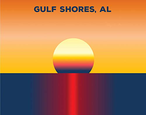 Gulf Shores Alabama Trendy Souvenir 5x6 Inch Sticker Decal Sunset Design