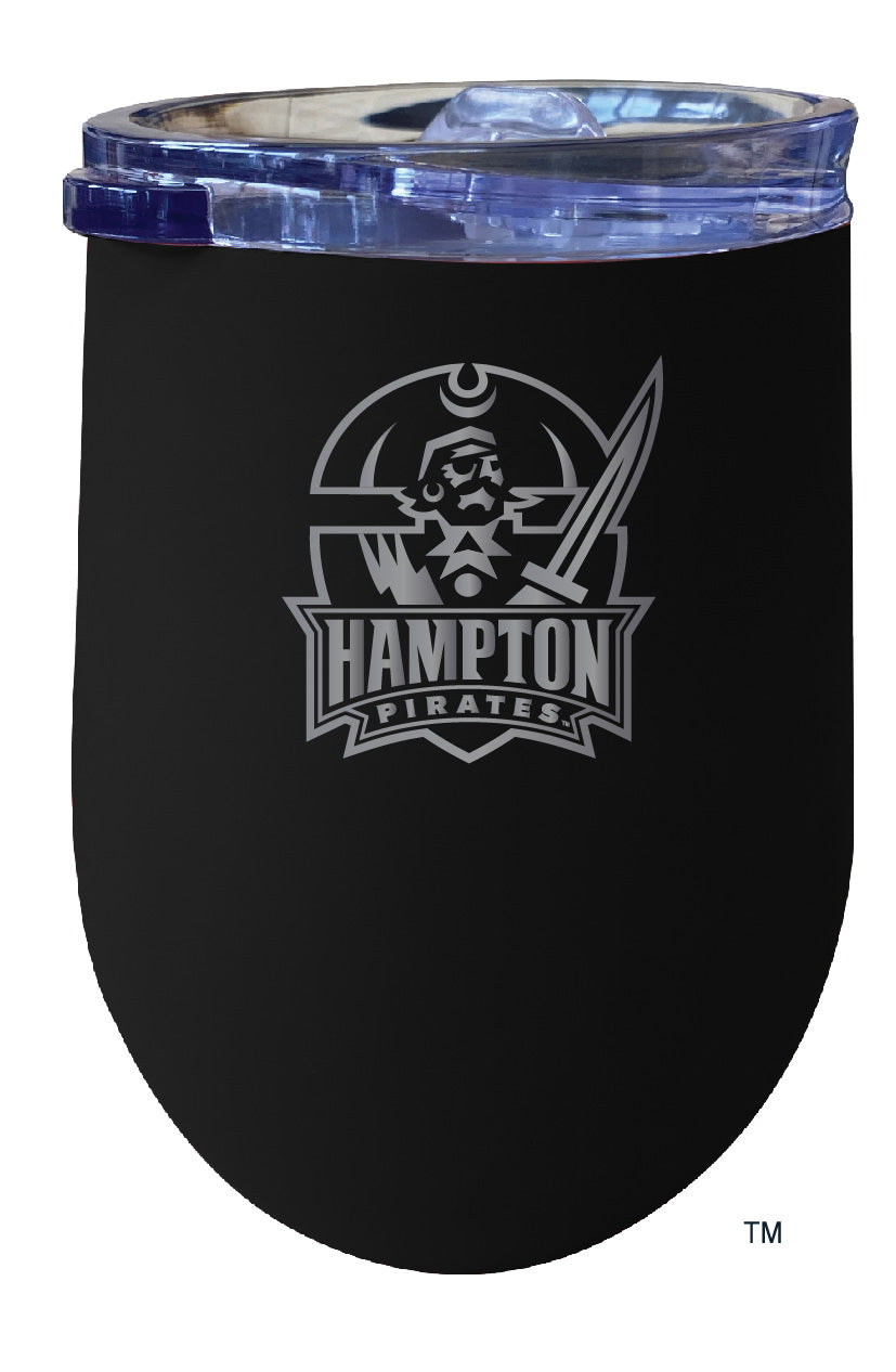 Hampton University 12 oz Etched Insulated Wine Stainless Steel Tumbler - Choose Your Color