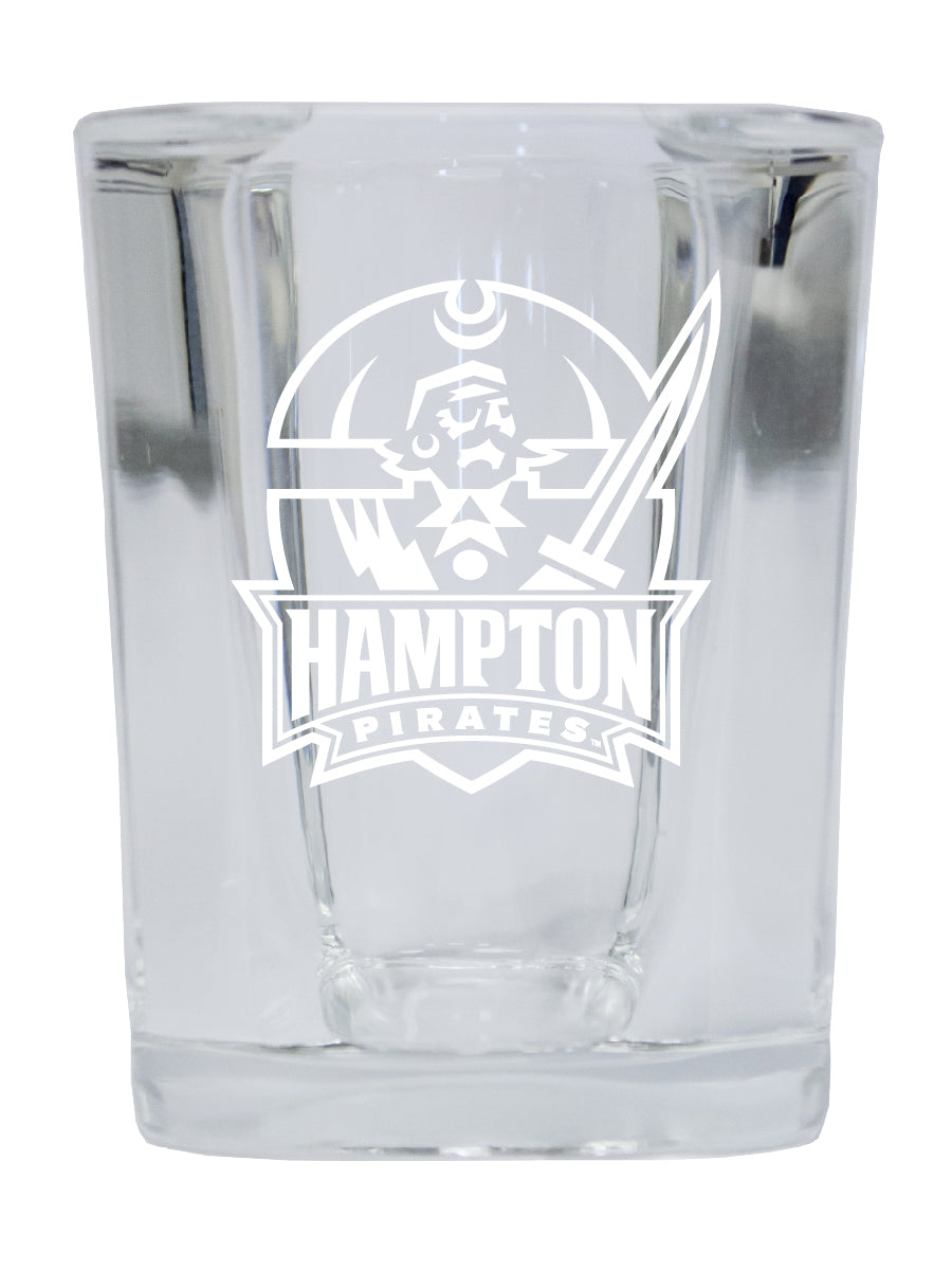 Hampton University NCAA Collector's Edition 2oz Square Shot Glass - Laser Etched Logo 