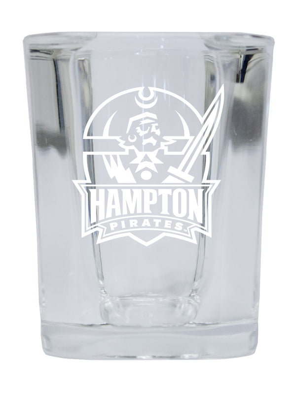 Hampton University NCAA Collector's Edition 2oz Square Shot Glass - Laser Etched Logo 