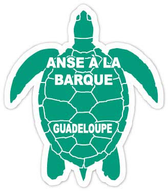 ANSE à la Barque Guadeloupe 4 Inch Green Turtle Shape Decal Sticker