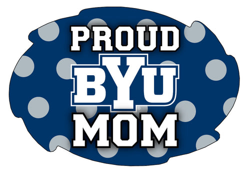 Brigham Young Cougars 5x6-Inch Swirl Shape Proud Mom NCAA - Durable School Spirit Vinyl Decal Perfect Gift for Mom