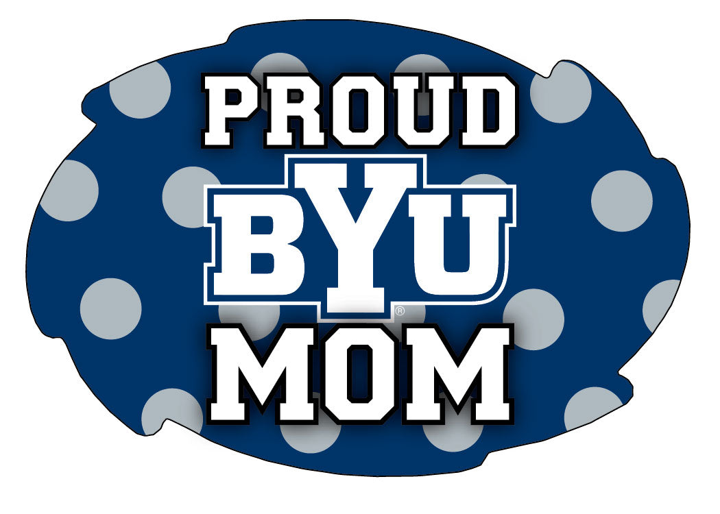 Brigham Young Cougars 5x6-Inch Swirl Shape Proud Mom NCAA - Durable School Spirit Vinyl Decal Perfect Gift for Mom