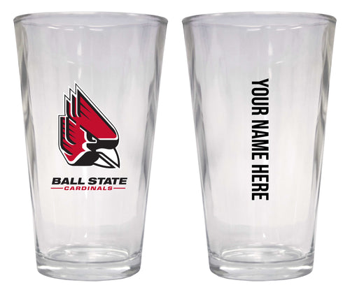 Customizable NCAA Ball State University 16 oz Pint Glass – Perfect Gift Personalized With your own  or any fan name