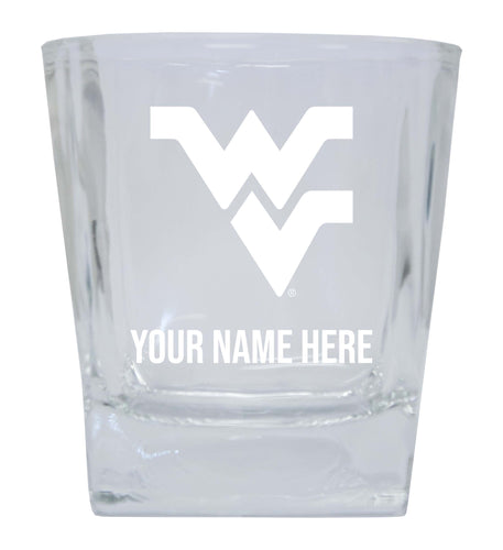 West Virginia Mountaineers 2-Pack Personalized NCAA Spirit Elegance 10oz Etched Glass Tumbler
