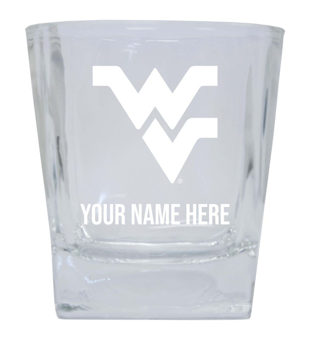 West Virginia Mountaineers NCAA Spirit Elegance - 5 ozPersonalized With Custom Name Etched Shooter Glass Tumbler 2-Pack