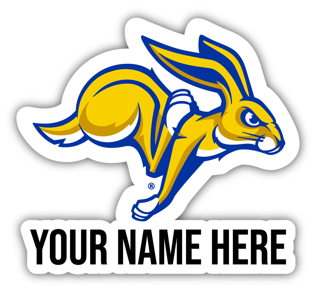 South Dakota State Jackrabbits 9x14-Inch Mascot Logo NCAA Custom Name Vinyl Sticker - Personalize with Name