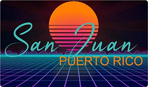San Juan Puerto Rico 4 X 2.25-Inch Fridge Magnet Retro Neon Design