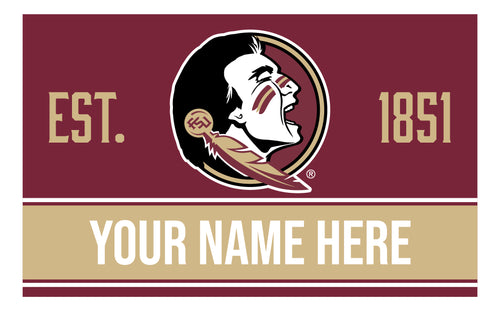 Personalized Customizable Florida State Seminoles Wood Sign with Frame Custom Name