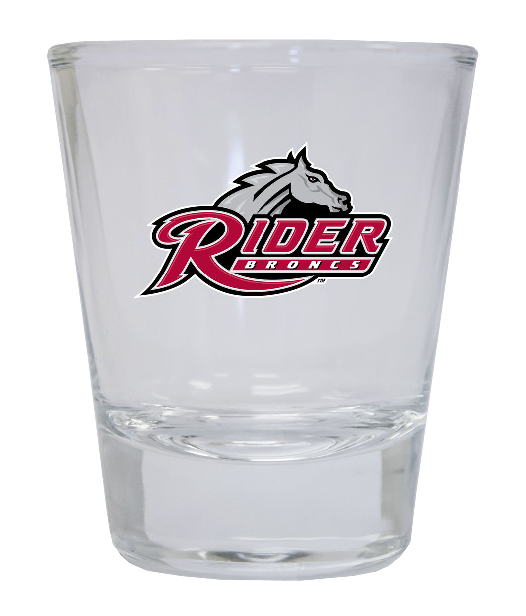 Rider University Broncs NCAA Legacy Edition 2oz Round Base Shot Glass Clear