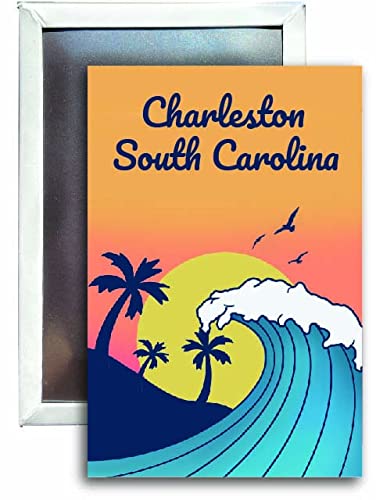 Charleston South Carolina Souvenir 2x3 Fridge Magnet Wave Design