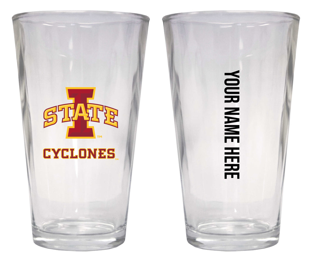 Customizable NCAA Iowa State Cyclones 16 oz Pint Glass – Perfect Gift Personalized With your own  or any fan name