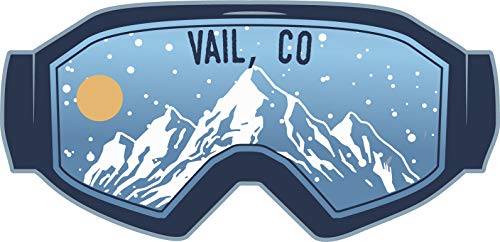 Vail Colorado Ski Adventures Souvenir Approximately 5 x 2.5-Inch Vinyl Decal Sticker Goggle Design 4-Pack