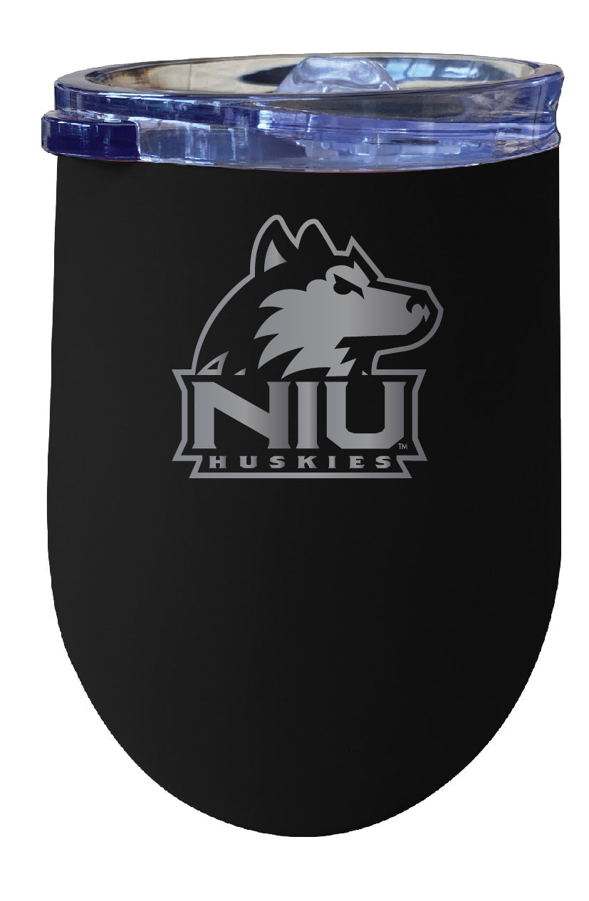 Northern Illinois Huskies 12 oz Etched Insulated Wine Stainless Steel Tumbler - Northern Illinois Huskies