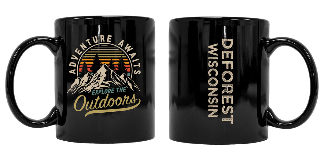 Deforest Wisconsin Souvenir Adventure Awaits 8 oz Coffee Mug 2-Pack