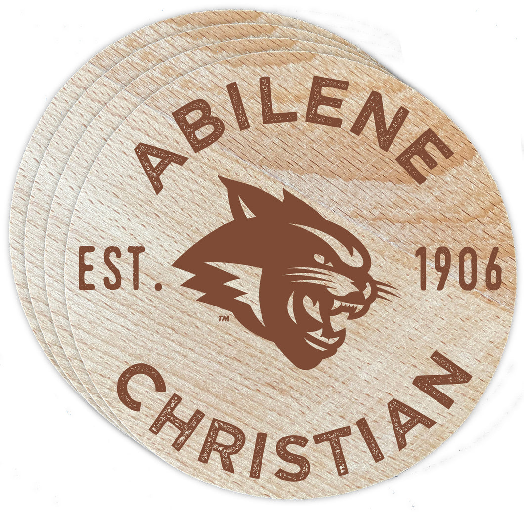 Abilene Christian University Officially Licensed Wood Coasters (4-Pack) - Laser Engraved, Never Fade Design
