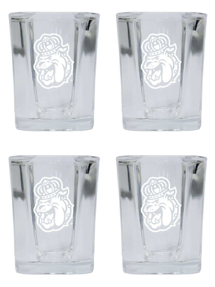 James Madison Dukes NCAA Collector's Edition 2oz Square Shot Glass - Laser Etched Logo 4-Pack