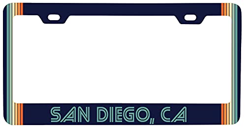 San Diego California Car Metal License Plate Frame Retro Design