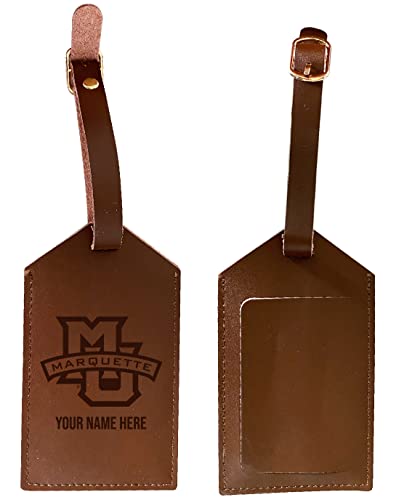 Marquette Golden Eagles Leather Luggage Tag Engraved - Custom Name