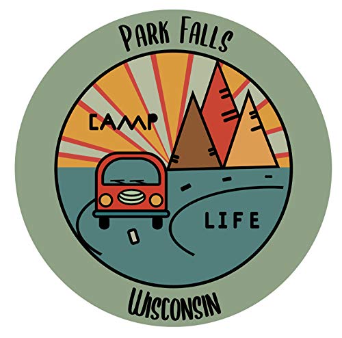 Park Falls Wisconsin Souvenir Decorative Stickers (Choose theme and size)