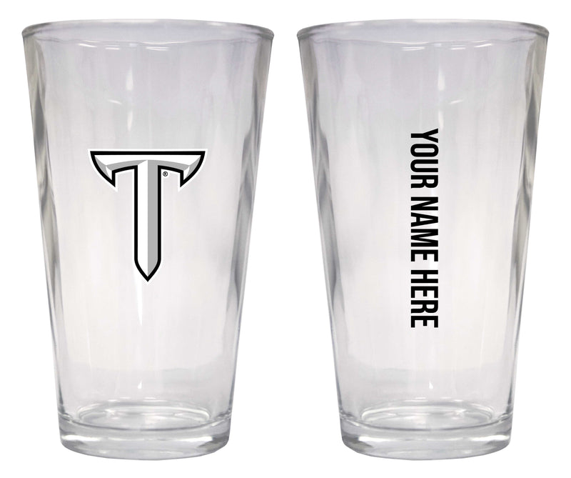Customizable NCAA Troy University 16 oz Pint Glass – Perfect Gift Personalized With your own  or any fan name