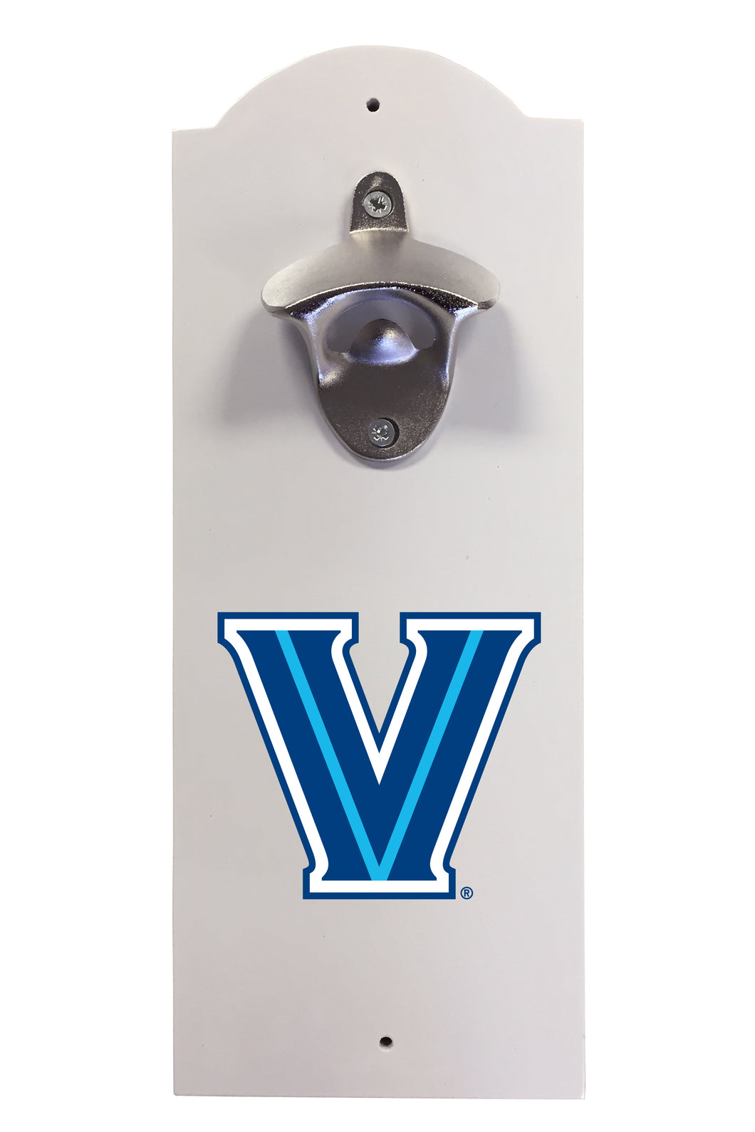 Villanova Wildcats Wall-Mounted Bottle Opener – Sturdy Metal with Decorative Wood Base for Home Bars, Rec Rooms & Fan Caves