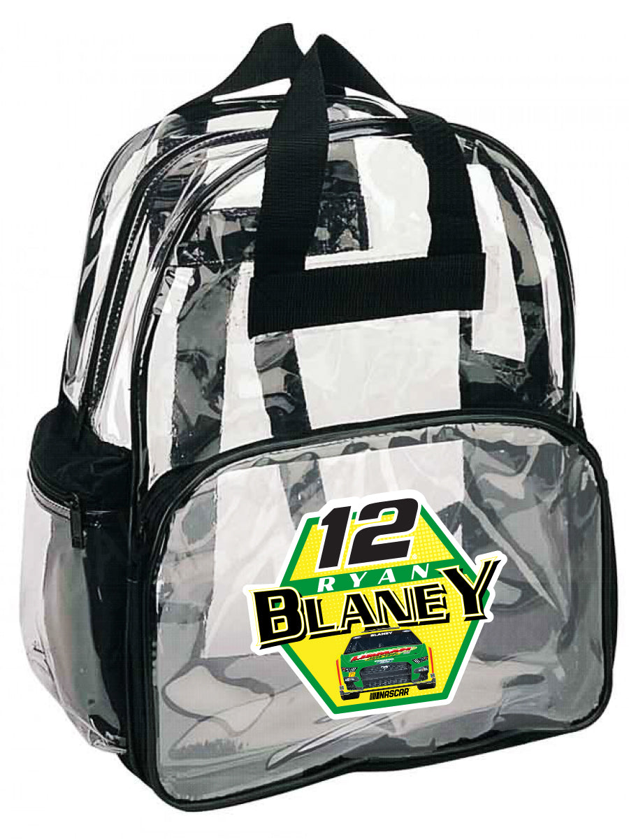 #12 Ryan Blaney Officially Licensed Clear Backpack