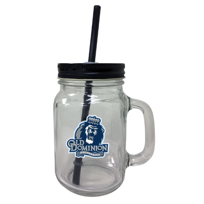 Old Dominion Monarchs NCAA Iconic Mason Jar Glass - Officially Licensed Collegiate Drinkware with Lid and Straw 
