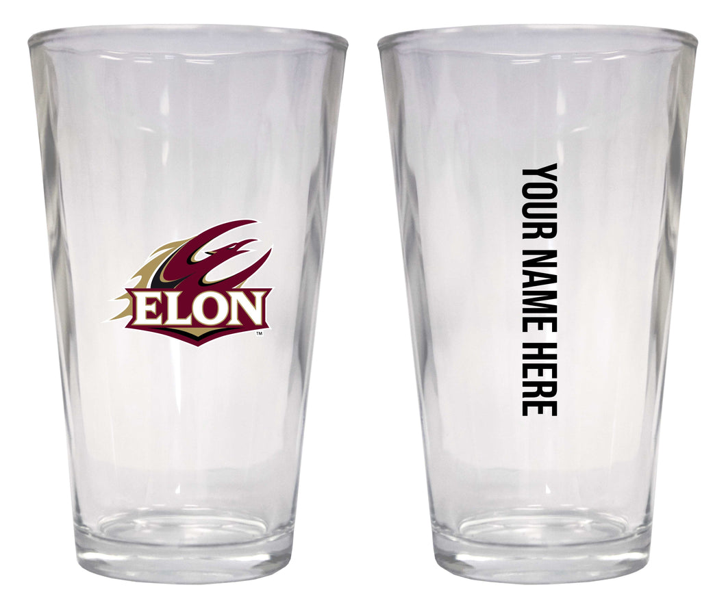 Personalized Customizable Elon University Pint Glass Custom Name