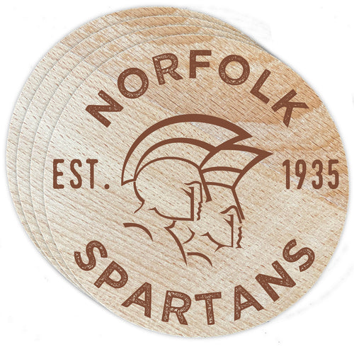 Norfolk State University Officially Licensed Wood Coasters (4-Pack) - Laser Engraved, Never Fade Design