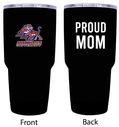 Savannah State University Proud Mom 24 oz Insulated Stainless Steel Tumbler - Black