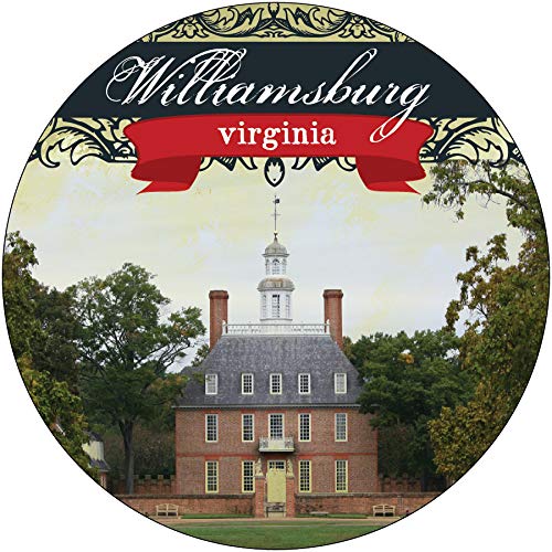 Williamsburg Virginia Historic Town Souvenir 4 Inch Round Decal Sticker