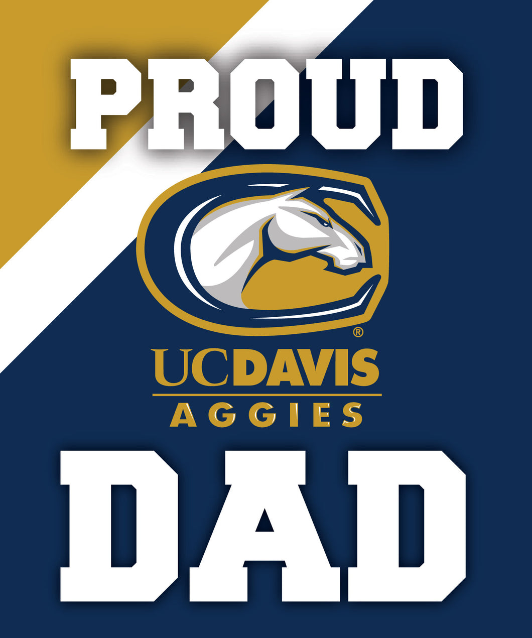 UC Davis Aggies 5x6-Inch Proud Dad NCAA - Durable School Spirit Vinyl Decal Perfect Gift for Dad